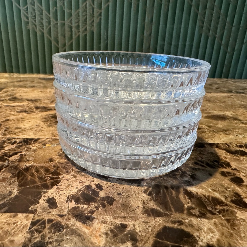Elegant etched glass coasters